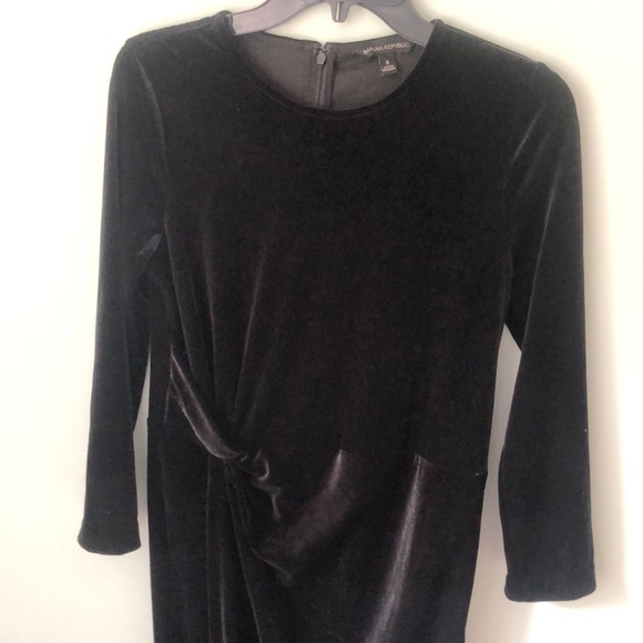 Banana Republic Black Velvet Faux Wrap Dress - Picture 3 of 4